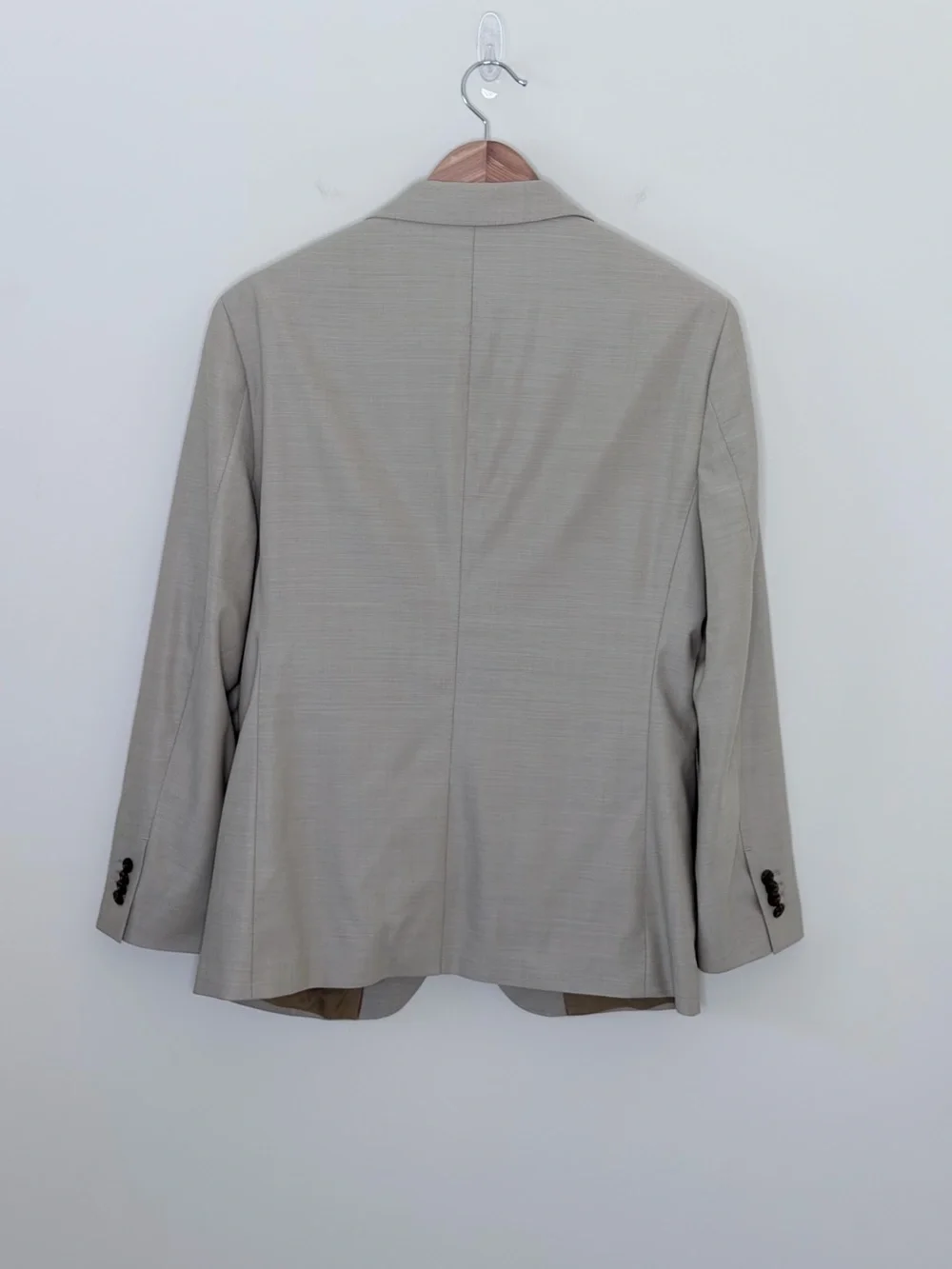 Banana Republic Reda Flexo Italian Hopsack Suit Jacket 40S Slim Fit Tan Wool